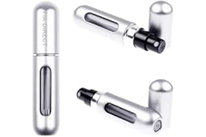 Fia Direct 5ML Perfume Atomiser Aftershave Travel Refillable Bottle Portable Handbag Spray-Nicotine Free (Silver)