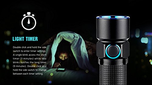 Olight® S10R Baton II/III LED Taschenlampe wiederaufladbar – mit 1 x Lithium Ionen 16340 Akku 650mAh, 1 x USB-Ladekabel, 1 x Magnet Dockingstation, und 1 x Handschlaufe - 6