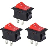 Mini Anahtar Arapuar &Ccedil;ıt&ccedil;ıt Anahtar 3 Adet Elektrik Devresi İ&ccedil;in A&ccedil;ma Kapama D&uuml;ğmesi On/Off Kırmızı Siyah