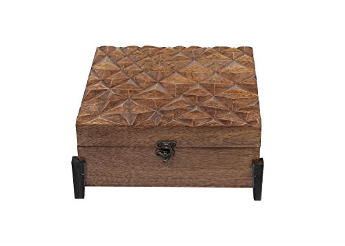 Preisvergleich Produktbild Weihnachten Geschenke, Handgefertigte Holz Schmuck Aufbewahrung Andenken Schmuckstück Andenken Schmuckstück Box Original Geometrische 3D-Design Von - Antiquität Nussbaum Fertig