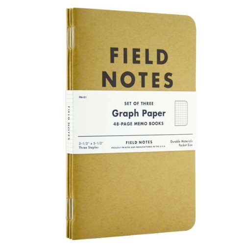 Field Notes - 3er Pack Notizhefte - 9 cm x 14 cm - kariert
