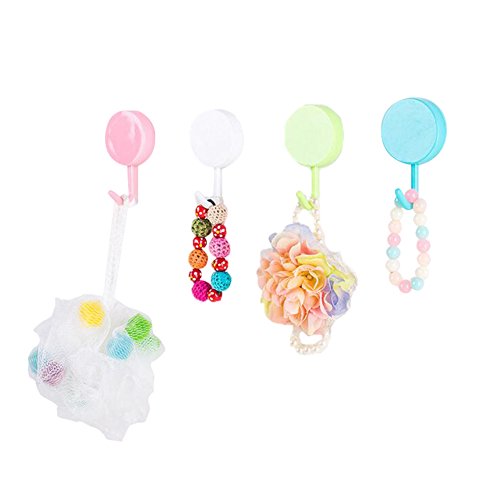 CAOLATOR Klein Kunststoffhaken Selbstklebend Haken Self Adhesive Sticky Hooks Zufällige Farbe 2 Stück