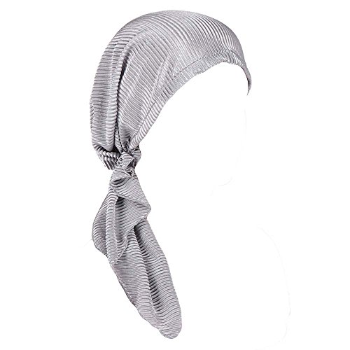 Preisvergleich Produktbild Zolimx Muslimisches Kopftuch Kopfbedeckung, Frauen Stretch Turban Hut Chemo Kappe Haarausfall Kopftuch Wrap Cap (Grau)