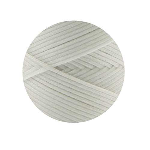 100m Rolle stabiles Ledergarn aus Polyester stark gewachst von Langlauf Schuhbedarf (weiss) - 2
