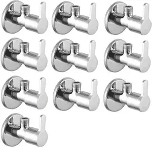 Torofy Stainless Steel Flora Angle Cock Bathroom Kitchen Tap Foam Flow with Wall Flange (Pack of 10)