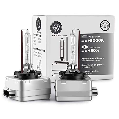 Whitiger Auto D3S Bombilla HID Xenon Lámpara 4300K, 12V 35W, 2 unidades
