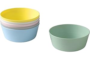 Ikea 204.613.78 Kalas Pack of 6 Plastic Bowl Dishes Multi Coloured Pastel