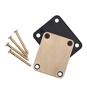 ARTIBETTER 2pcs Guitar Neck Plate Metal Neck Plate Joint Plate Connecting Board with Screws for Bass Guitar Musical Instrument