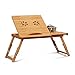 Produktbild Karlson Faltbare Laptop Schreibtisch 100% Bambus Tragbarer Lift Laptop Ständer Einstellbare Winkel Schreibtisch Mehrzweck (Schublade Fan Mouse Platform) (Color : M)