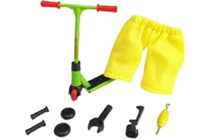 SOLATI Finger Scooter Set, Mini Finger Toy Skateboards Set, Alloy Finger Scooter Model Set, with Mini Scooters Tools and Finger Board Accessories Grip & Tricks Finger Scooter for Skateboarder (Green)