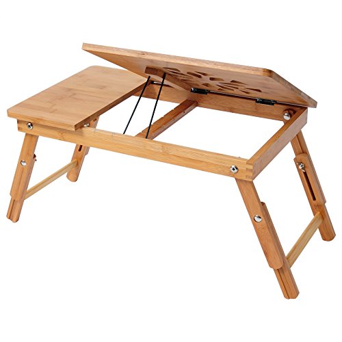 EUGAD Laptoptisch Notebooktisch PC Tisch mit Luftrillen und Ablage für Maus und Bücher höhenverstellbar ca.50 x 30 x 20-27cm BT10br - 4