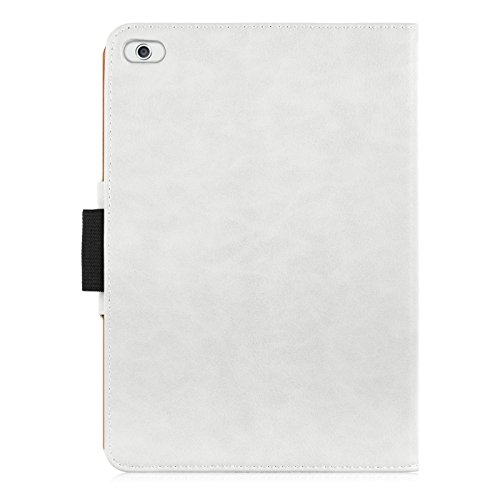 iPad Mini Hülle – JAMMYLIZARD Ledertasche Smart Cover mit Standfunktion für iPad Mini 4. 3. 2. & 1. Generation, WEIß & HONIG - 5
