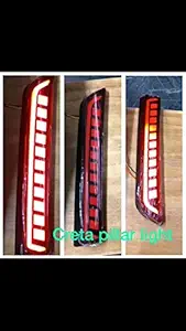 CARMART LED Rear Fog Lamp/Brake Pillar Light with Matrix Indicator for CRETA 2018 19 (Red)