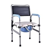 SHKD Silla plegable Anciano Sentado en la silla Persona discapacitada WC Asiento de inodoro Mujer embarazada Moving Toilet Silla de baño Moving Toilet Silla de ducha , A
