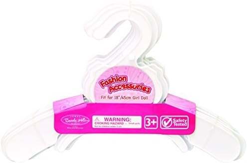 Beverly Hills Doll Collection Tm Set Of 10 Plastic Doll Hangers, Fits 18 Inch American Girl Dolls Clothes, Doll Accessories