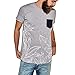 Produktbild ODRD Herren T-Shirts Frühling Sommer Männer Slim Splice Streifen Printed Casual Revers Revers Kurzarm Hemd Lässige Bluse Top Tanktop Bluse Hemden Langarmshirts Tee t Shirts