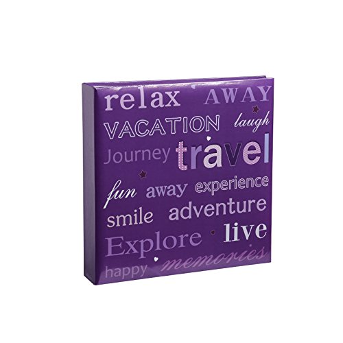 Arpan 6" x 4" 200 Photos Large Slip in Photo Album Special Purple Memo Book - With Index Page/DVD Pockets