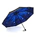 Produktbild Jakiload Regenschirm mit schwarzem Kleber, Wind und Regen, Regenschirm mit doppeltem Verwendungszweck, Sonnenschutz, Sonnenschirm (Color : Galaxy/Tri-Fold)