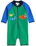 Vaenait Baby 0-24M Infant Boys Longsleeves One piece Swimsuit Baby Green Tang