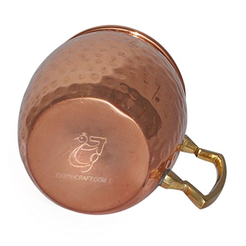 Dakshcraft ® Handgemachte reine Kupfer gehämmert Moscow Mule-Becher, Set aus 6 Tassen - 3