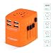Produktbild USB Reisestecker Universal Reiseadapter von HOMEASY All-in-one Adapter für EU/US/UK/AUS und für mehr als 150 Länder (Orange)