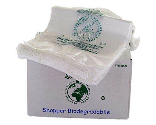 C.X.Y - Lot de 500 sacs biodégradables et compostables avec anses, de petite taille, pour les courses 23 x 40 cm