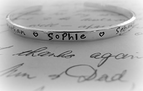 Personalised Family Names Bracelet | Sterling Silver | Bangle Cuff | Christmas by Streten