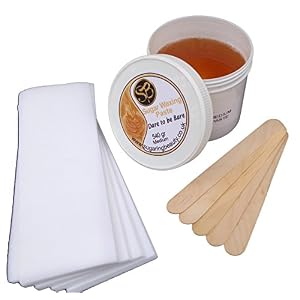 540 grams Sugaring Hair Removal Paste PLUS 50 Wax Strips and 5 Wooden Spatulas - Medium Paste - Image 2