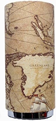 Vintage Brown World Map Bedside Table Pad lamp