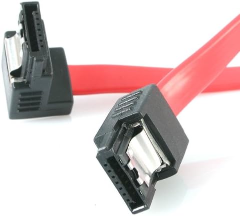 StarTechcom 18in Latching SATA to Right Angle SATA Serial ATA Cable - Right Angle SATA Cable - SATA 6Gbps - 18 inch (LSATA18RA1)