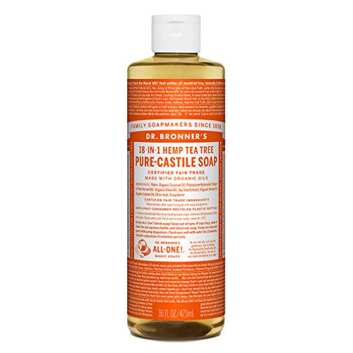 Jabón líquido orgánico de árbol de té de Castilla, de Dr Bronner, 473 ml