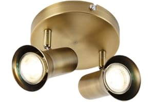 Qazqa Moderno Foco techo bronce giratorio e inclinable alrededor - KARIN 2 Acero Redonda Adecuado para LED Max. 2 x 35 Watt