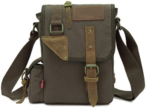 SAIERLONG Men's Messenger Bags Shoulder Handbags Green Canvas