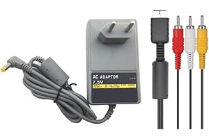 WICAREYO Bloc d'alimentation chargeur UE avec câble AV composite TV pour PS1