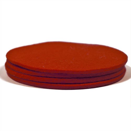Hochwertige Untersetzer aus Filz (Designfilz, 100 % Wolle), mango, 10 cm Durchmesser - 4 Stück