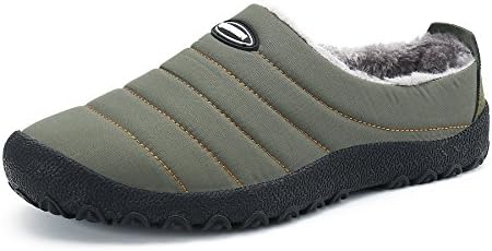 ManiamixxWinter Waterproof Slippers Warm Cotton Non-Slip Shoes Outdoor&Indoor Slipper for Men Women(Green,39 EU)