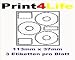 Produktbild 300 Stk. Selbstklebende WEIßE Etiketten permanent klebend Adressetiketten Etikettenformat CD DVD Labels Rund Ø 113.0x37.0 mm, 100 Blatt DIN A4, 70g/qm, geeignet für Inkjetdrucker-, Laserdrucker und Kopierer.