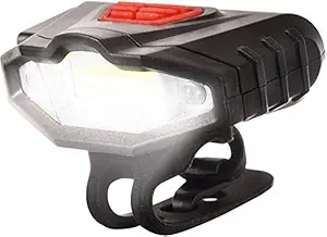 Inditradition Bicycle Super Bright COB Headlight | 45 Lumens 3 Mode Flash with Red Warning Indicators (Rechargeable)