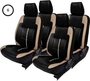 Khushal Faux Leather XT XM XE Single SEAT 2016 2018 Bace Model Front SEAT Head FIX Leatherite Front and Back Car Seat Covers Set for Tata Tiago, Black