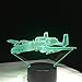 Produktbild BDQZ Control Air Plane 3D Light LED Table Lamp Illusion Night Light 7 Colors Changing Mood Lamp 3AA Battery Powered USB Lamp