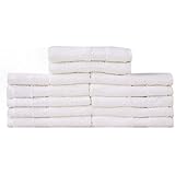 Takestop® Juego de 6 toallas blanco blancas Viso grandes 55 x 95 cm toalla esponja algodón liso baño