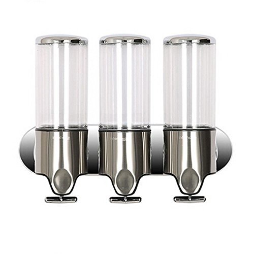 Seifenspender duschlotionsspender Edelstahl Wandmontage 1500ML 33*8*24cm(13*3*9.5inch) Edelstahl Modern (Transparent)