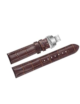 21mm braun High-End-Lederarmbänder / Bands Ersatz Einsatz Doppel-Push-Schnalle für Luxus-Uhren