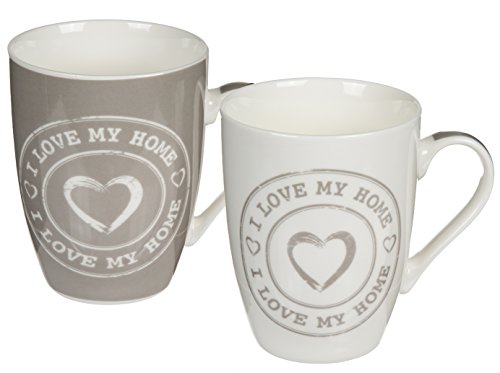 Bada Bing 6er Set Tischset I Love my Home Herz weiß grau - 3