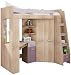 Produktbild Hochbett/Etagenbett/Entresole – alle in einer rechts Ablesen Treppen – Kinder Möbel Set. Bett, Kleiderschrank, Regal, Schreibtisch Sonoma Oak - Purple