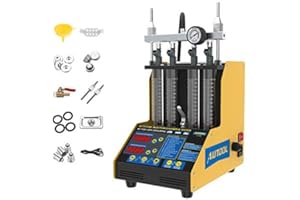 AUTOOL CT150 Machine de Nettoyage d'injecteur à Ultrasons de Voiture 220V, Nettoyeur Testeur Détecteur d'injecteur de Carburant Diesel Essence Moteur avec 4 Cylindres pour Automobile Moto (EU Plug)
