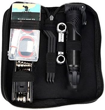 BEISHUO Mountain Bike Multi-tool Combination Tool Kit Bicycle Repair Tools Tire Repair Tool Kit with A Tool Collection Pouch including Tyre Inflator, Tire Pry Bars, Bone Shaped Wrench , Tyre Repair Kit, Compact 15 in 1 Multi-function Tool