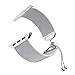 Produktbild Muium Für Apple Watch Serie 4 40mm,Milanese Edelstahl-Armband Uhrenarmbänder Uhrband Watch Band Watch Strap Uhr Unisex mit Edelstahlschliesse Faltschließe (Silber)