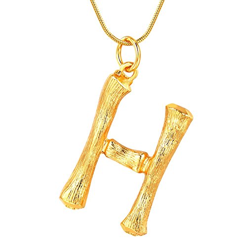 FOCALOOK Colgantes con la Inicial de Mujer Collar de Colgante Nombre Inicial Alfabeto A-Z Diseño Especial con Cadena Serpiente Chapado en Platino/Oro