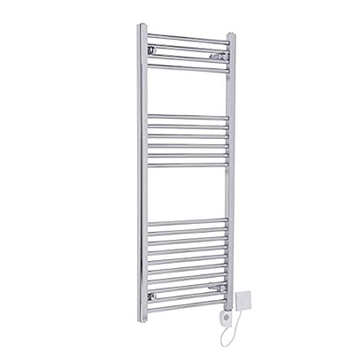 WarmeHaus Sèche-serviettes radiateur électrique avec thermostat Bergen 480 W - 1200 x 500mm - Plat - Chrome - Salle de bains